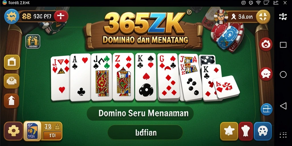 Tampilan utama gameplay domino di 365ZK.