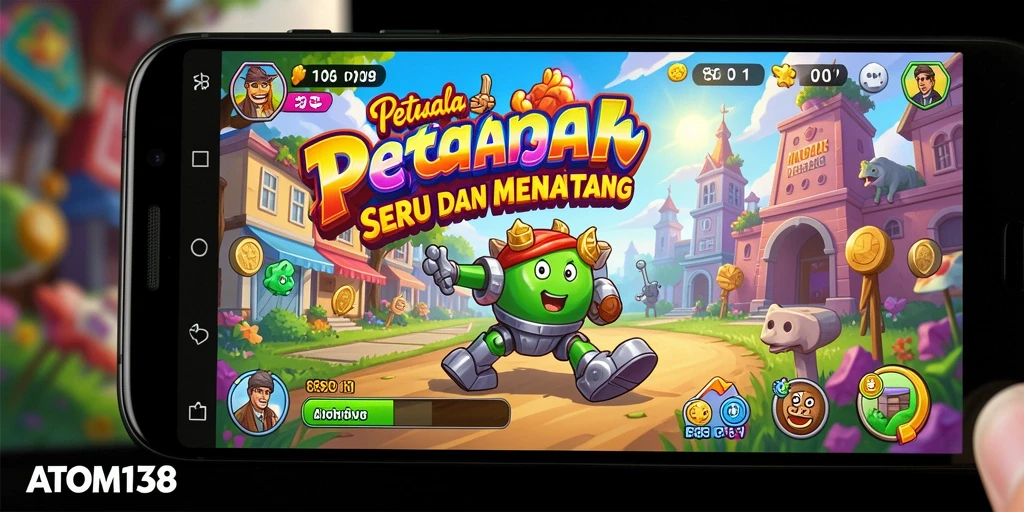 Tampilan menarik gameplay ATOM138 di level menantang.