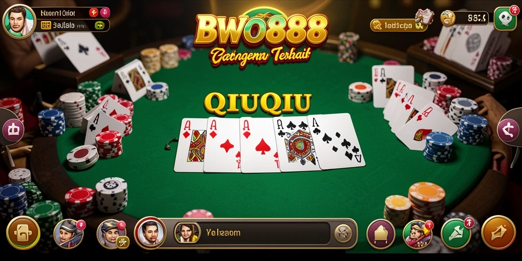 Screenshot gameplay BWO888 menampilkan aksi mendebarkan dari permainan QiuQiu.