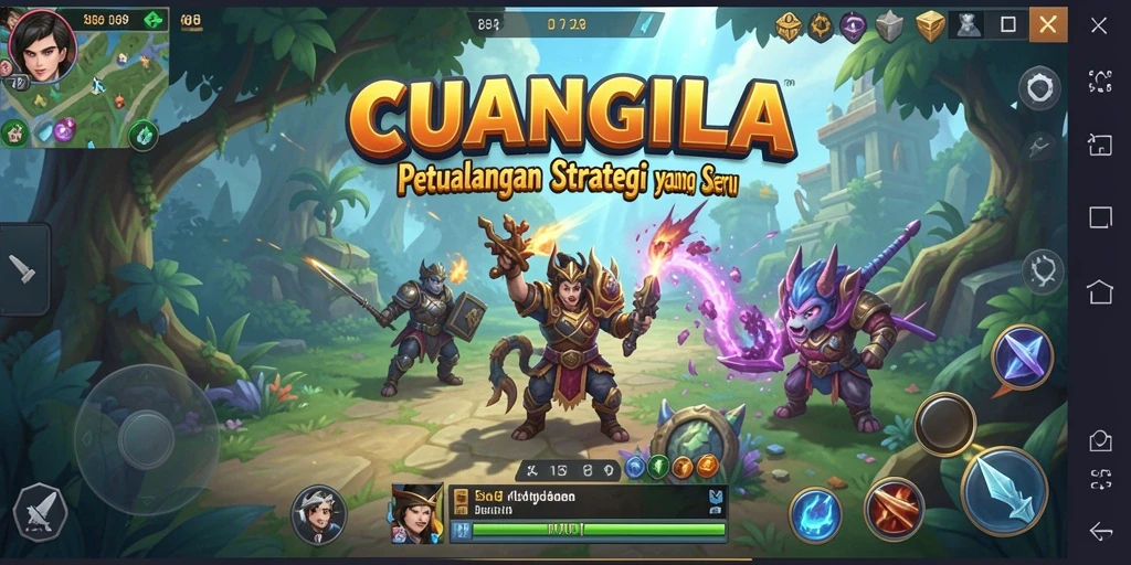 Screenshot CUANGILA menampilkan aksi strategi yang intens