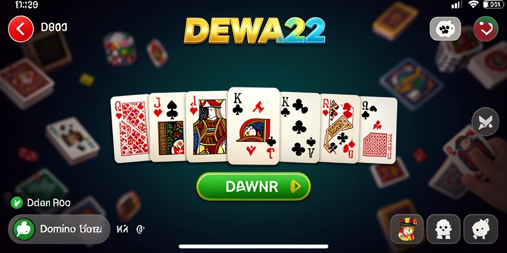 Tampilan menarik dari gameplay DEWA22 yang menampilkan permainan Domino.