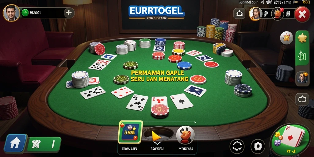 Tampilan gameplay Gaple yang seru dan interaktif di EUROTOGEL.