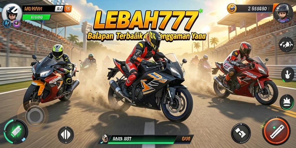 Tampilan gameplay menarik dari balapan motor seru.