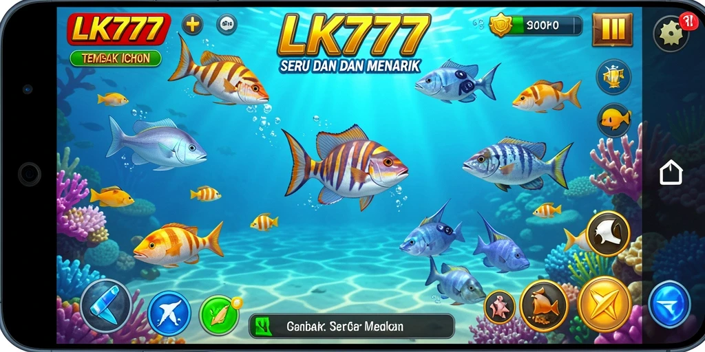 Tampilan gameplay LK777 yang seru saat menembak ikan.