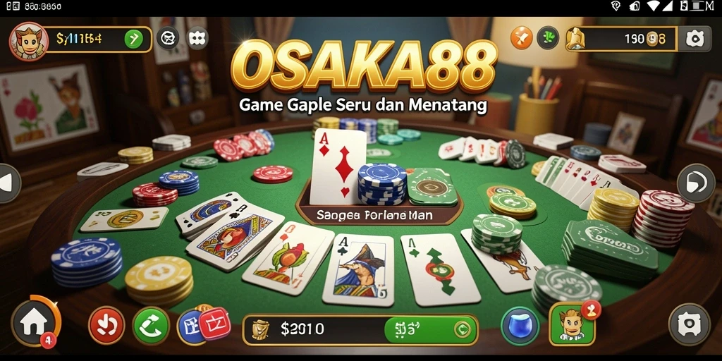 Screenshot dari gameplay seru OSAKA88 yang menampilkan aksi Gaple.