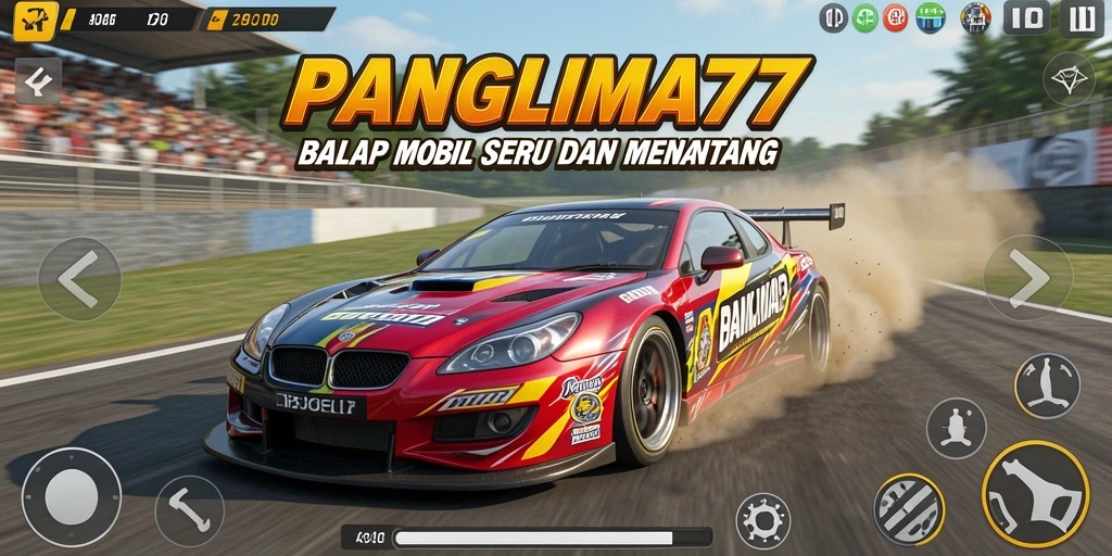 Tampilan gameplay saat balapan di PANGLIMA77 yang menegangkan dan mendebarkan.