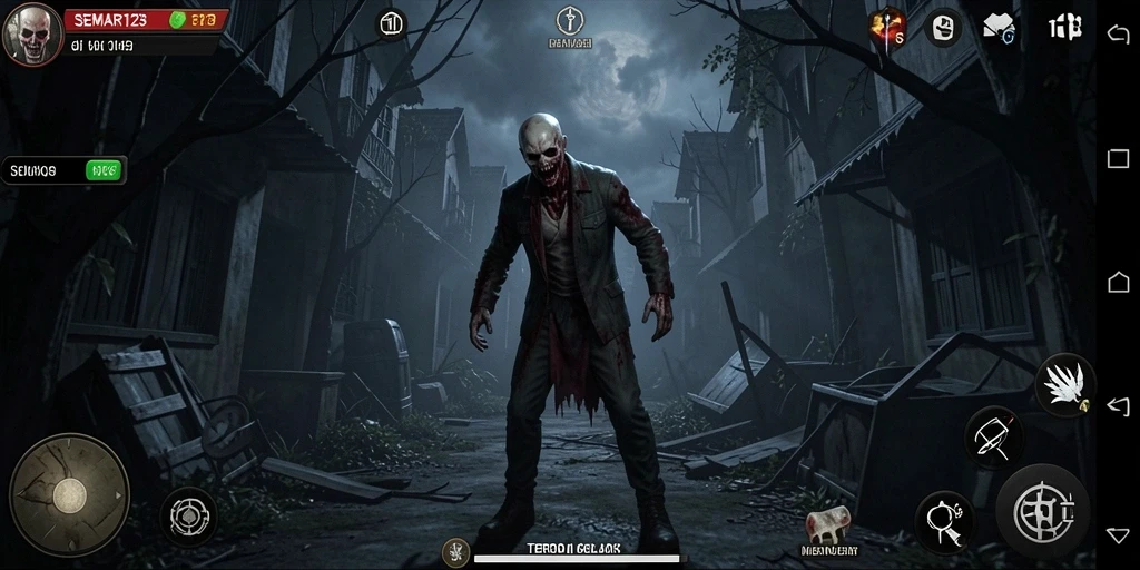 Screenshot dari gameplay menyeramkan SEMAR123 yang menampilkan suasana mencekam.