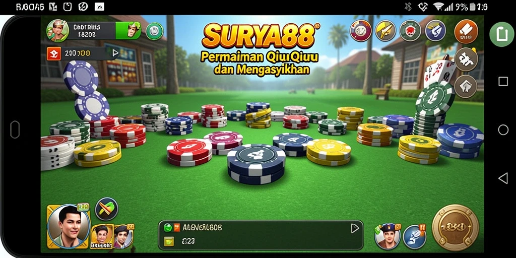Tampilan gameplay SURYA88 yang penuh aksi dan keseruan QiuQiu.