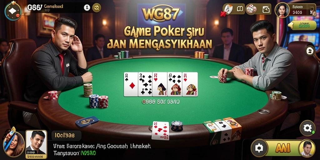 Screenshot dari gameplay seru poker di WG87.